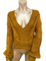 For Love &amp; Lemons Damen V Ausschnitt Sweater Frühling Braun Größe S - £51.13 GBP