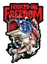 Hook on Freedom Fishing Vinyl Decal Sticker UV &amp; Water Proof Gift Laptop... - $5.87