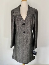 Women Jacket and skirt set 2 Pc Le Suit Color Black/Silver Size 14 - £72.90 GBP