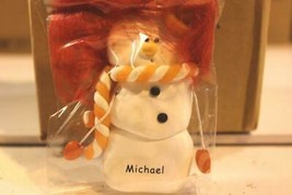 CHRISTMAS ORNAMENTS WHOLESALE- SNOWMAN- 13345- &#39;MICHAEL&#39;-  (6) - NEW -W74 - $5.53