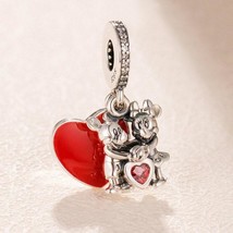 Valentine Release Disney Minnie &amp; Mickey With Love Dangle Charm  - £13.53 GBP