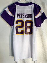 Reebok Women&#39;s NFL Jersey Vikings Adrian Peterson White Flirt sz L - £6.61 GBP