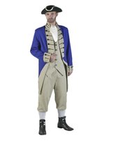 Deluxe Revolutionary War Colonial Soldier Theatrical Quality Costume, Large Blue - £278.94 GBP