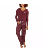 Calvin Klein Womens Dark Red Long Sleeve Pant Set Pajamas Size M NWT - $25.48 CAD