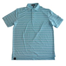 Peter Millar Summer Comfort Light Blue Striped 3 Button Polo Shirt Mens ... - £20.32 GBP