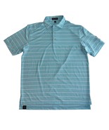 Peter Millar Summer Comfort Light Blue Striped 3 Button Polo Shirt Mens ... - £20.43 GBP