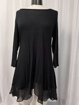 Logo Women&#39;s Tunic Top Black Size Small - $25.99