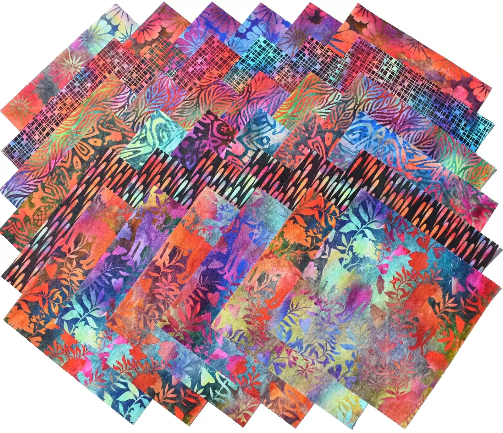 36 Precut In The Beginning 6.5&quot; Batik Quilting Squares  - $4.99