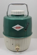 Vtg Coleman Green White Metal Jug Cooler Portable Water Thermos Pitcher USA rare - £18.97 GBP