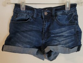Womens S KanCan Distressed Dark Blue Cuffed Cut-Off Denim Jean Shorts KC... - £8.56 GBP