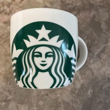 Starbucks Coffee Mug Cup White w/ Classic Large Green Mermaid Logo 14oz 2017 - £9.51 GBP