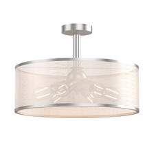 6-Light Semi Flush Mount Ceiling Light Pendant Lamp w/ Fabric Drum-shaped Shade - £104.54 GBP