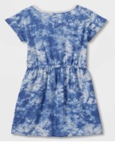 Cat &amp; Jack Girls&#39; Dress Blue White Tie Dye Cotton Dress M 7-8 New - £7.11 GBP