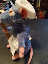 New Disneyland Plush Rare Ratatouille Chef Remy w/Apron Hat &amp; Felt Spoon Tags 9&quot; - £42.02 GBP