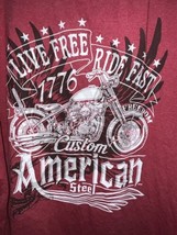 Faded Glory Live Free Ride Fast Men&#39;s 3XL T-Shirt Custom American Steel - £7.16 GBP