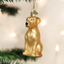 Old World Christmas Yellow Labrador Yellow Lab Glass Christmas Ornament 12386 - £13.46 GBP