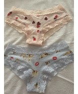 2 x Victoria&#39;s Secret PINK Lace Cheekster Panties Hearts Puppy blue Red ... - €13,60 EUR