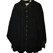 Harbor Bay  Mens 4XLT Shirt Black Big &amp; Tall Button Down Long-Sleeve 100% Cotton - $29.36