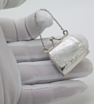 Vintage Italian Handmade Sterling Silver 925 Purse Shaped Pill Box / Miniature - $57.09