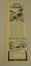 1947 Print Ad Michigan Tourist Council Family Fishing in Michigan - £7.36 GBP