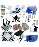 Fast Shipping 6 Color 6 Station Full Set T-shirt Screen Printing Kit DIY... - $3,078.26