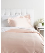 Sferra Giotto Petal Full Fitted Sheet Pink Solid Cotton Sateen 590TC Ita... - $203.70