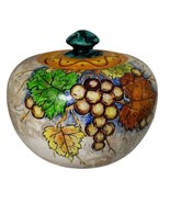 Creamier S.L. Hand Painted Fruit Grape Jar Vase Made In Valencia, Spain VTG - $188.25 CAD