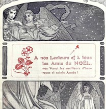 Saint Anne And Angels Le Noel Christmas 1911 Antique Print French DWT14A - £19.51 GBP
