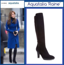 New Aquatalia by Marvin K &#39;Raine&#39; Black Suede Side Stretch Tall Boots It... - £348.31 GBP