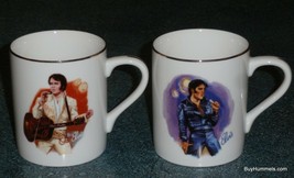 Elvis Presley 1985 Nostalgia Collectibles Coffee Mugs Hound Dog Lonesome Tonight - $19.39