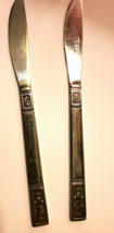 Interpur Cortina Dinner Knife Only 2 Count Fleur de Lis 8.75&quot; long Stain... - $11.52