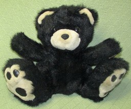 Vintage Dan Dee Teddy Plush Black Bear 10" Stuffed Animal Big Paws Beige Snout - £17.98 GBP