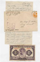 WW2 Army Luxembourg Passed Letter with 10 Francs Luxembourg Note  - £20.82 GBP