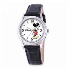 Disney Adult Size Black Leather Strap Mickey Mouse Watch - $45.00