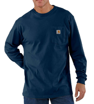Carhartt K126HTG Men&#39;s Long-Sleeve Workwear Pocket T-Shirt, Navy, XL - $46.94