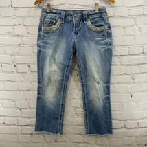 Miss Me Jeans Cuffed Capri Sz 27 Waist Bling Embellished - £23.34 GBP