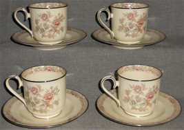 Set (4) Noritake Bone China Imperial Garden Pattern Cup &amp; Saucers Made In Japan - $59.39