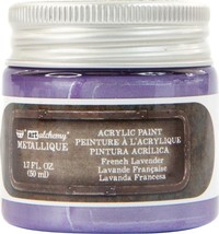 Finnabair Art Alchemy Metallique Acrylic Paint 1.7oz-French Lavender - £14.23 GBP