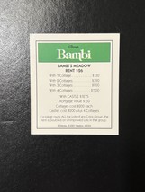 Disney Edition Monopoly Replacement Piece: Title Deed Card - Bambi’s Meadow - $2.99