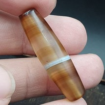 Antique Old Yemeni Agate Natural Rare pattern Banded Agate Bead 36.7mm BD-9 - £38.76 GBP