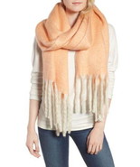 Free People Soft Scarf Pink Shawl Oversized Wrap Fringe Soft Fuzzy Wrap NWT - $71.88 CAD