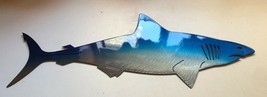 Shark - Metal Wall Art - Blue Tinged 18&quot; x 6 3/4&quot;  - £29.91 GBP