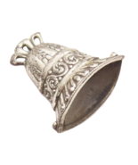 925 Sterling Silver Vintage Brooch Pin LANG Floral Swirly Carved Bell  B... - $48.86