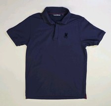 Psycho Bunny Polo Shirt Men&#39;s 6 Navy Blue Short Sleeve 1/4 Button Dark Logo - $499.89 MXN