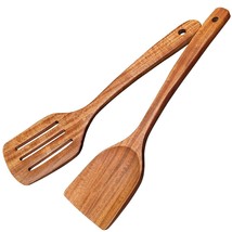 Wooden Spatulas for Cooking Non-Stick Kitchen Pan Toolset 2 PCS Set, Nat... - £24.49 GBP