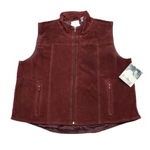 North West Blue Vest Womens L Red High Neck Sleeveless Zip Up Pockets Ja... - $28.59