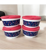 Tupperware - Falling for Floral with Seals/Lids  4 Pc  Size 6 oz each De... - $283.63 MXN