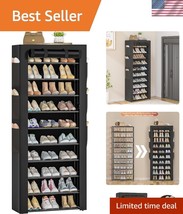 Robust 10-Tier Shoe Rack Organizer - Compact, Holds Up to 72 lbs, Easy A... - $42.00