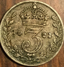 1921 UK GB GREAT BRITAIN SILVER THREEPENCE COIN - £3.10 GBP