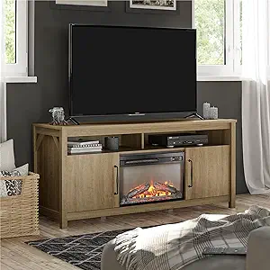 Augusta Electric Fireplace And Tv Console For Tvs Up To 65&quot;, Natural - $463.99